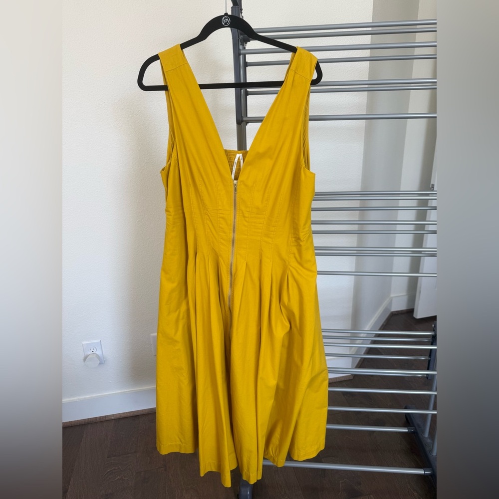 Anthropologie Mustard Corset Dress